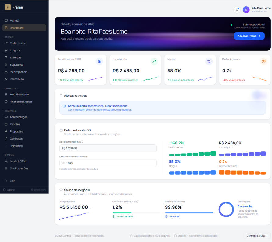 Frame dashboard